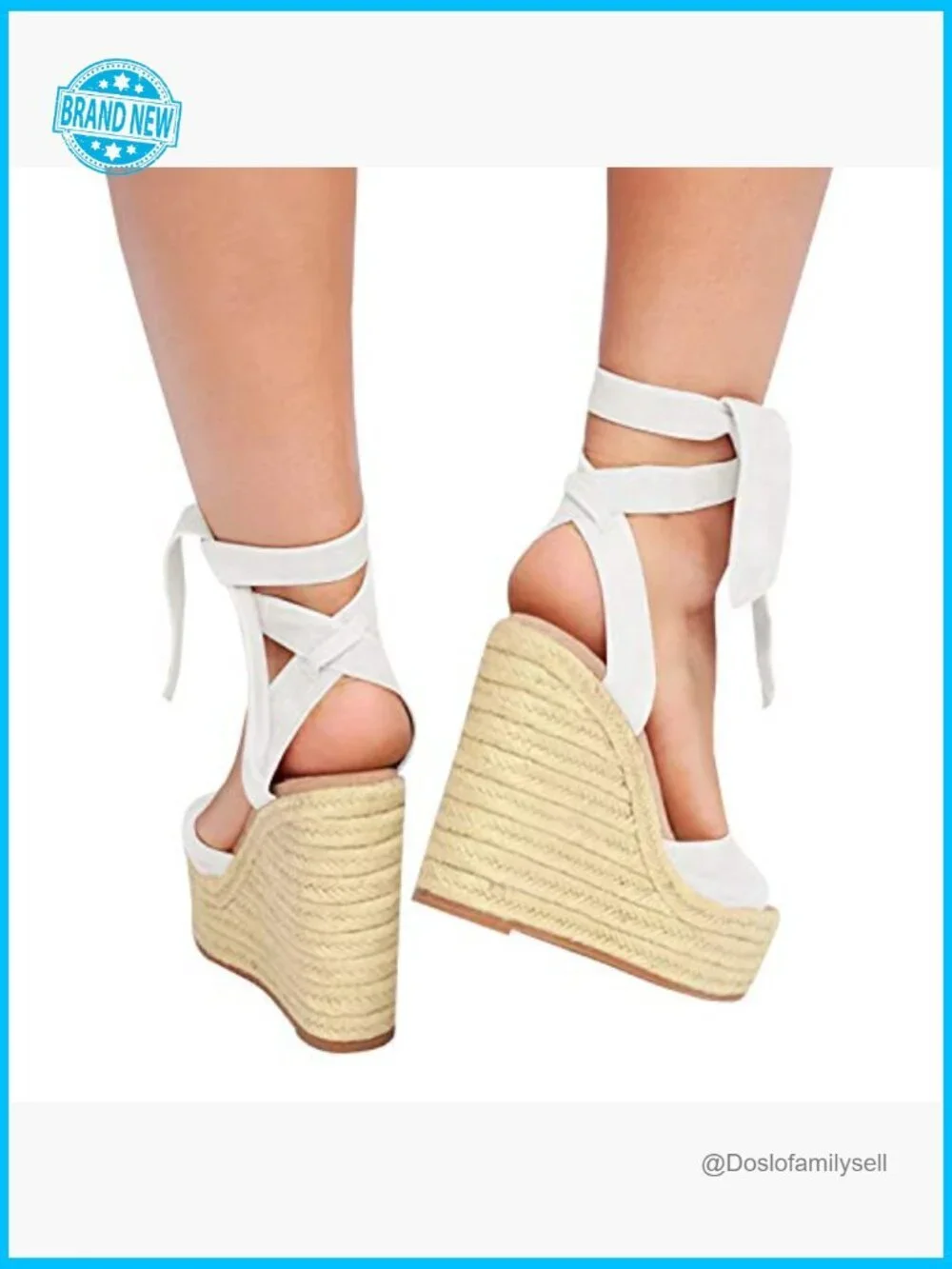 Espadrilles Wedges Platform Sandals Lace Up Ankle Strap Summer Dress Shoes